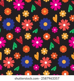 flowers seamless pattern sweet beautiful graphic design print background 