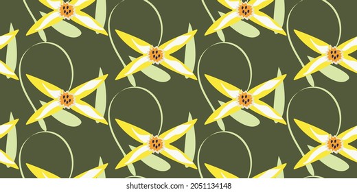 Flores. Patrón sin foco. Vector. EPS 10.
