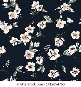 flowers seamless pattern. - Vector .Hand drawn illustration. - Vector 