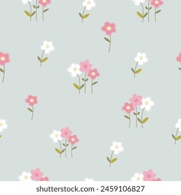 flowers  seamless pattern  , vector illustration 
