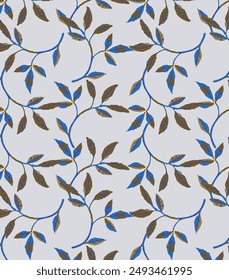 Flowers seamless pattern. vector illustration. Abstract flowers, floral vector with leaves