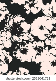 Flowers seamless pattern. vector illustration. Abstract flowers, floral vector with leaves