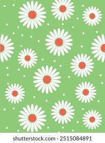Flowers seamless pattern. vector illustration. Abstract flowers, floral vector with leaves