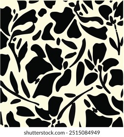 Flowers seamless pattern. vector illustration. Abstract flowers, floral vector with leaves