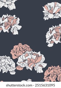 Flowers seamless pattern. vector illustration. Abstract flowers, floral vector with leaves
