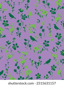 Flores sin patrón. Ilustración vectorial. Flores Abstractas, Vector floral con hojas