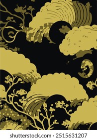 Flowers seamless pattern. vector illustration. Abstract flowers, floral vector with leaves