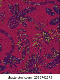 Flores padrão sem costura. ilustração vetorial. Flores abstratas, vetor floral com folhas