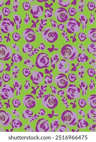 Flowers seamless pattern. vector illustration. Abstract flowers, floral vector with leaves