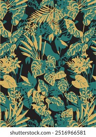 Flowers seamless pattern. vector illustration. Abstract flowers, floral vector with leaves