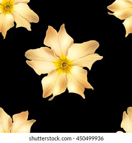 Flowers seamless pattern, vector illustration, clip-art