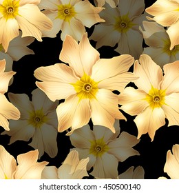 Flowers seamless pattern, vector illustration, clip-art