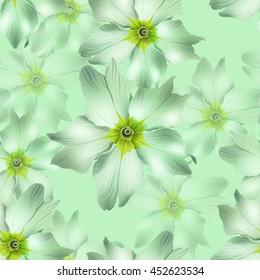 Flowers seamless pattern, vector illustration, clip-art