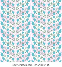 Flowers seamless pattern. Wildflowers endless background. Summer meadow repeat cover. Botanic loop ornament. Vector flat hand drawn illustration.