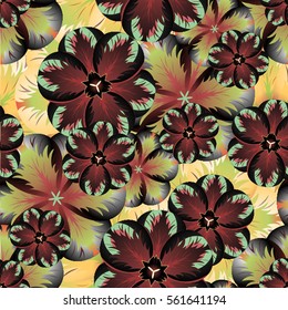 Flowers. Seamless spring floral pattern. Natural background.