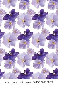 Blumen nahtlose Texturvioletten, rosafarbene Vektorgrafik