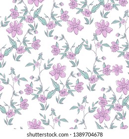 Flowers seamless. Vector background pattern. Design print textile. 