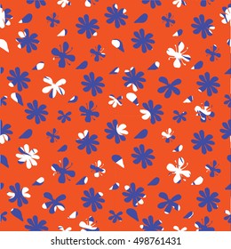 Flowers seamless vector pattern (background, texture)