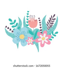 flowers season spring nature decoration icon vector illustration