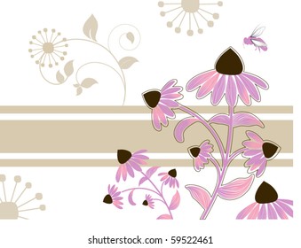 flores (piezas separadas) abeja - banner