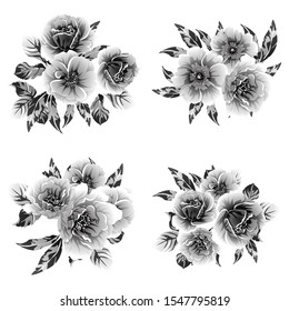 Flowers set. Collection of floral element