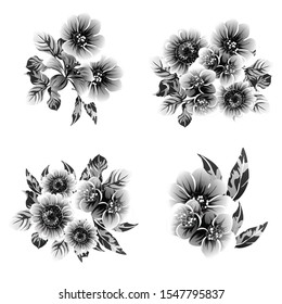Flowers set. Collection of floral element