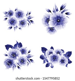 Flowers set. Collection of floral element