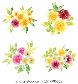 Flowers set. Collection of floral element