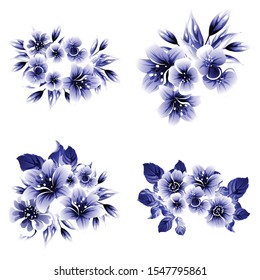 Flowers set. Collection of floral element