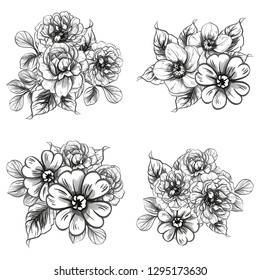 Flowers set. Collection of floral elements
