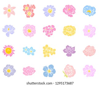 Flowers set. Collection of floral elements