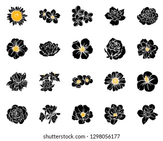 Flowers set. Collection of floral elements