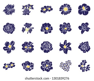 Flowers set. Collection of floral elements