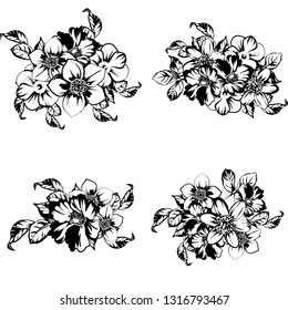 Flowers set. Collection of floral elements