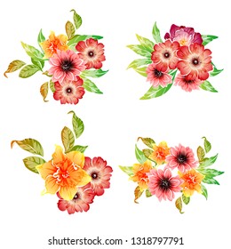 Flowers set. Collection of floral elements