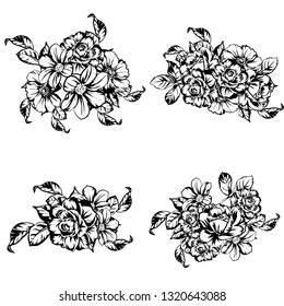 Flowers set. Collection of floral elements