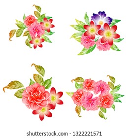 Flowers set. Collection of floral elements