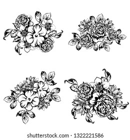 Flowers set. Collection of floral elements