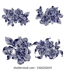 Flowers set. Collection of floral elements
