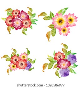 Flowers set. Collection of floral elements
