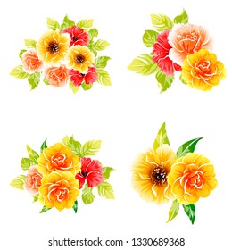 Flowers set. Collection of floral elements