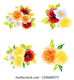 Flowers set. Collection of floral elements