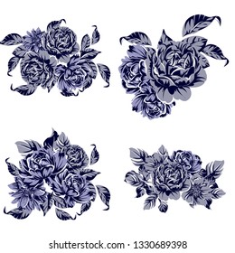 Flowers set. Collection of floral elements