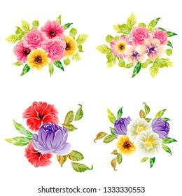 Flowers set. Collection of floral elements