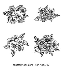Flowers set. Collection of floral elements