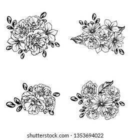 Flowers set. Collection of floral elements