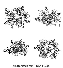 Flowers set. Collection of floral elements