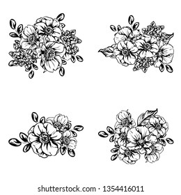 Flowers set. Collection of floral elements