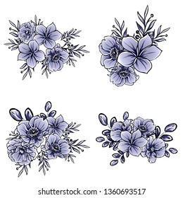 Flowers set. Collection of floral elements