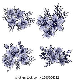 Flowers set. Collection of floral elements